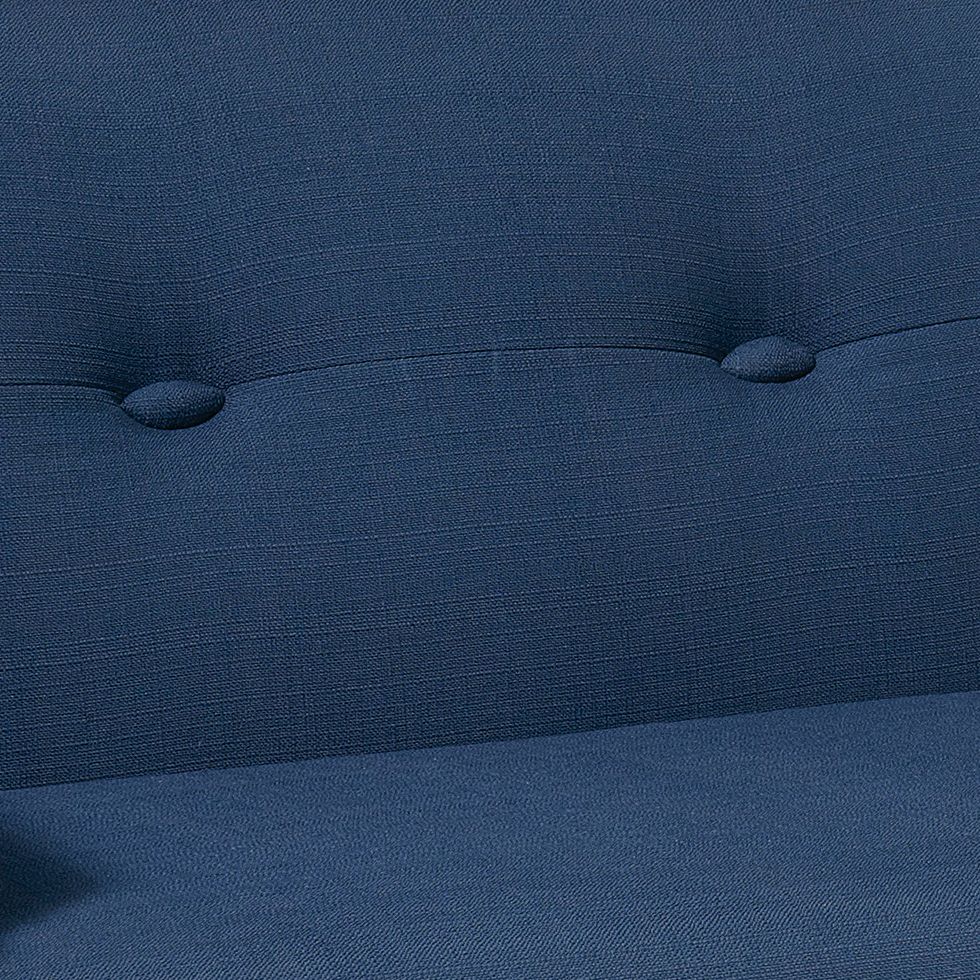 Image 2 Main Street Woven Indigo Button-Tufted Loveseat more views