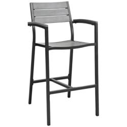 Maine 29&quot; Brown and Gray Outdoor Patio Barstool