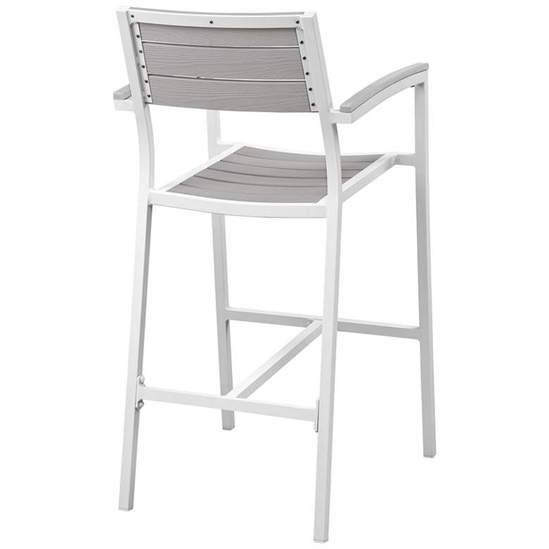 Image 3 Maine 29" White Light and Gray Outdoor Patio Barstool more views