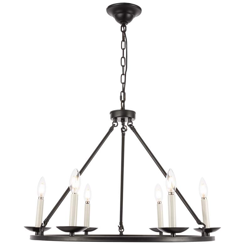 Image 2 Maine 6 Lt Black Chandelier
