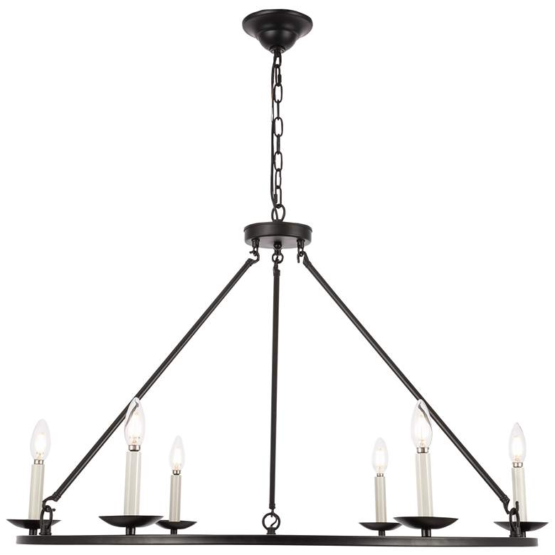 Image 2 Maine 6 Lt Black Chandelier