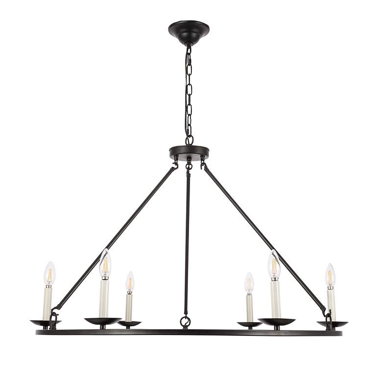 Image 4 Maine 6 Lt Black Chandelier more views