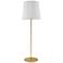 Maine 68.5" High Aged Brass Floor Lamp With White Tapered Drum Shade