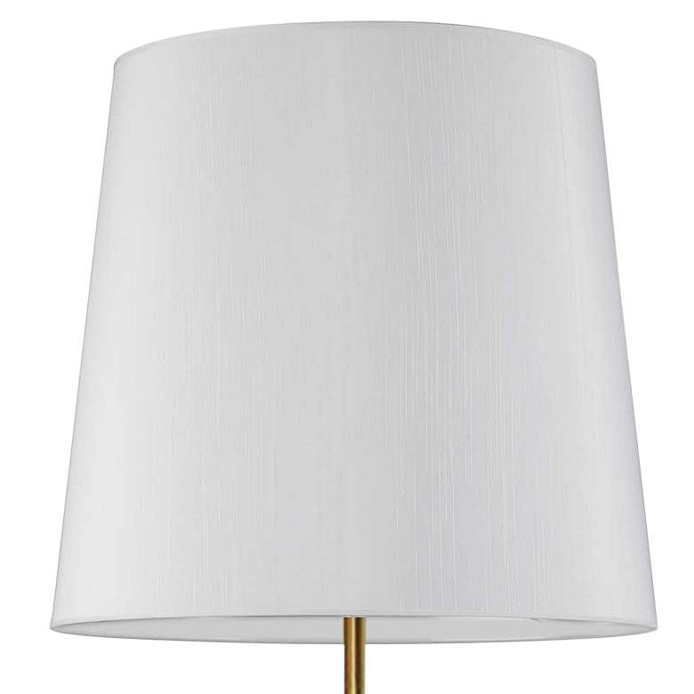 Image 3 Maine 68.5 inch High Aged Brass Floor Lamp With White Tapered Drum Shade more views