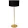 Maine Aged Brass Floor Lamp with Black Shade