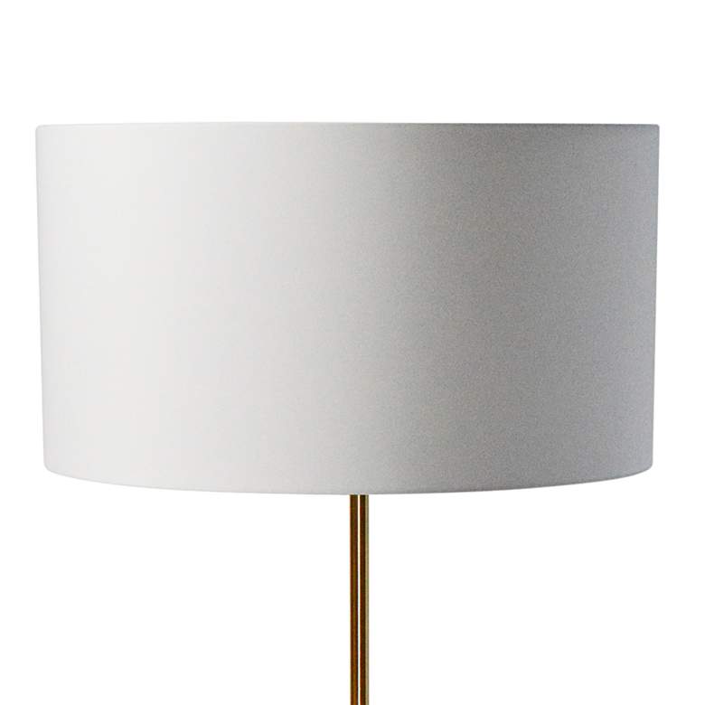 Image 2 Maine Aged Brass Floor Lamp with White Shade more views