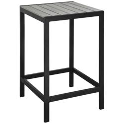 Maine Brown and Gray Square Outdoor Patio Bar Table