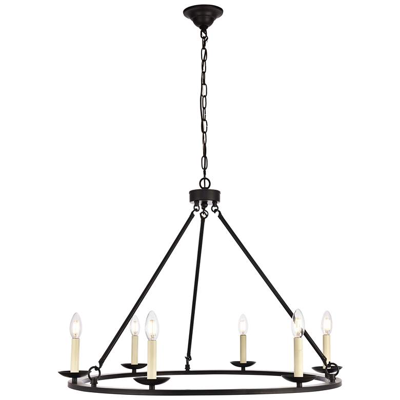 Image 1 Maine Collection Chandelier D32.4 H23.25 Lt:6 Black Finish