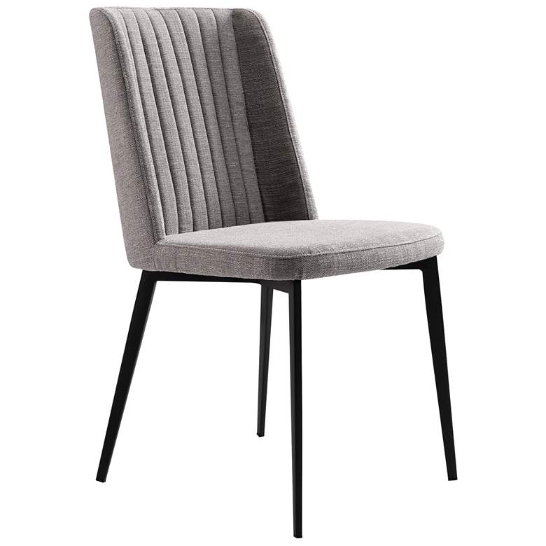 Image 1 Maine Set of 2 Dining Chairs in Gray Fabric and Matte Black Finish