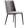 Maine Set of 2 Dining Chairs in Gray Fabric and Matte Black Finish
