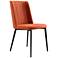Maine Set of 2 Dining Chairs in Orange Fabric and Matte Black Finish