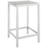 Maine White Light and Gray Square Outdoor Patio Bar Table