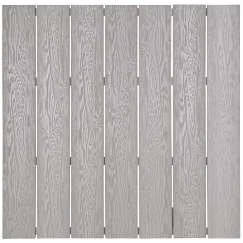 Image 3 Maine White Light and Gray Square Outdoor Patio Bar Table more views