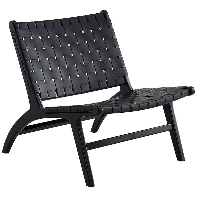Image 2 Maintenon Black Faux Leather Accent Chair