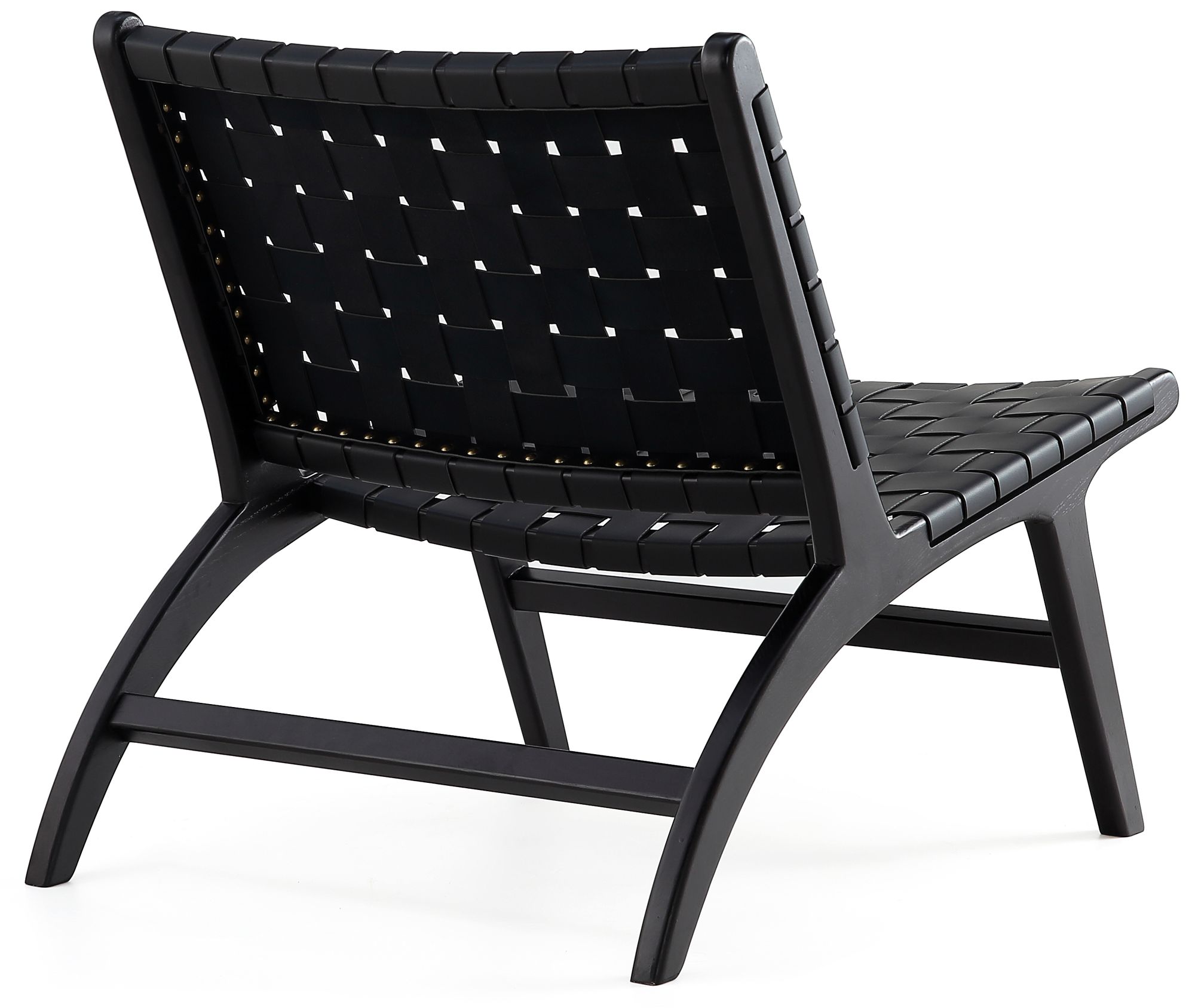 Maintenon Black Faux Leather Accent Chair