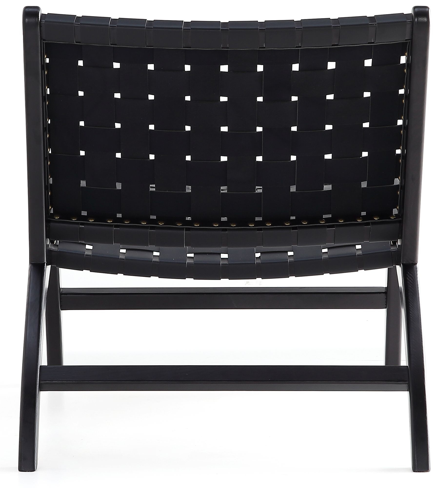 Maintenon Black Faux Leather Accent Chair