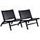 Maintenon Black Faux Leather Accent Chairs Set of 2