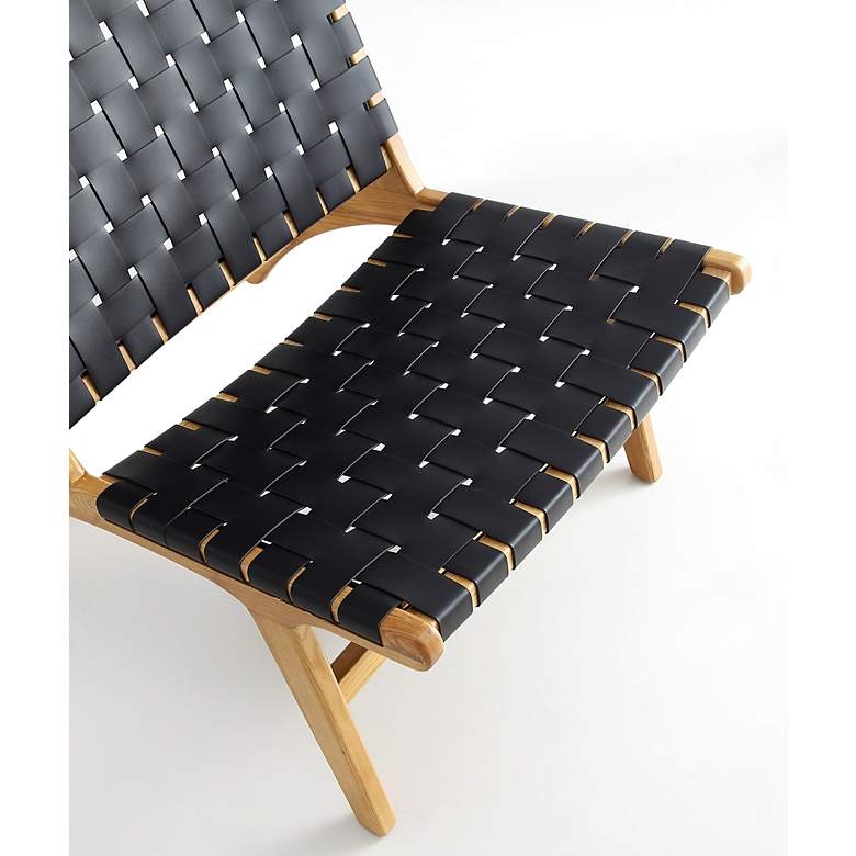 Image 4 Maintenon Black Faux Leather Nature Accent Chairs Set of 2 more views