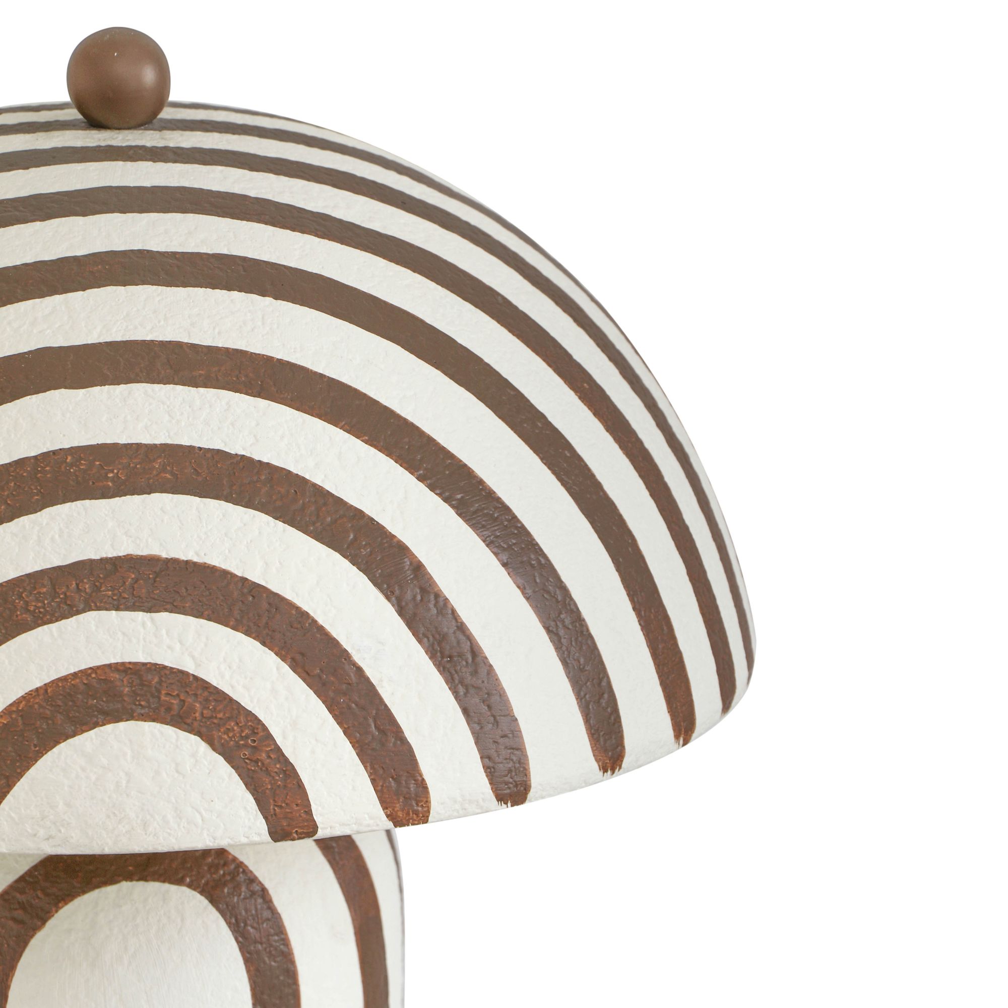 Image 5 Maiori Chocolate Brown Striped Papier Mache Table Lamp more views