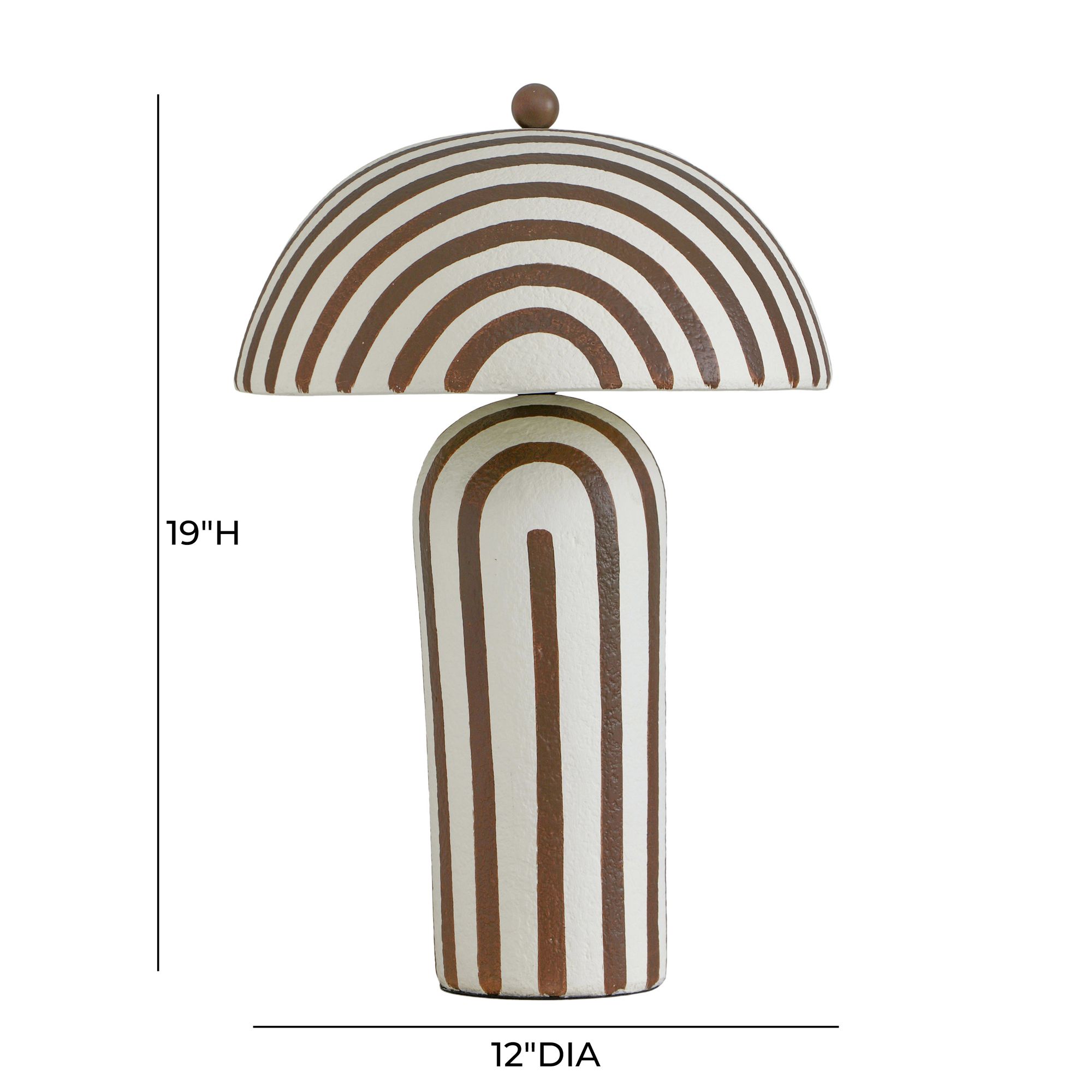 Image 6 Maiori Chocolate Brown Striped Papier Mache Table Lamp more views