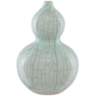 Maiping Celadon Crackle 13" High Double Gourd Porcelain Vase