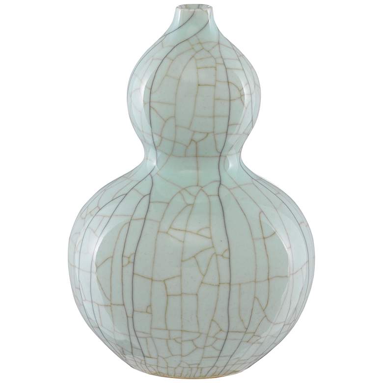 Image 1 Maiping Celadon Crackle 13" High Double Gourd Porcelain Vase