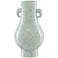 Maiping Celadon Crackle 9 1/2" High Porcelain Ear Vase