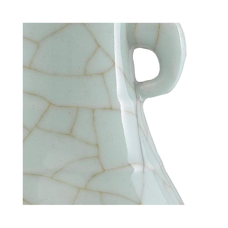 Maiping Celadon Crackle 9 1/2&quot; High Porcelain Ear Vase more views