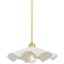 2_Maisie 16" Wide Aged Brass and White Ceramic Pendant Light