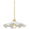 Maisie 16" Wide Aged Brass and White Ceramic Pendant Light