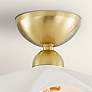 3_Maisie 16" Wide Aged Brass and White Ceramic Pendant Light more views