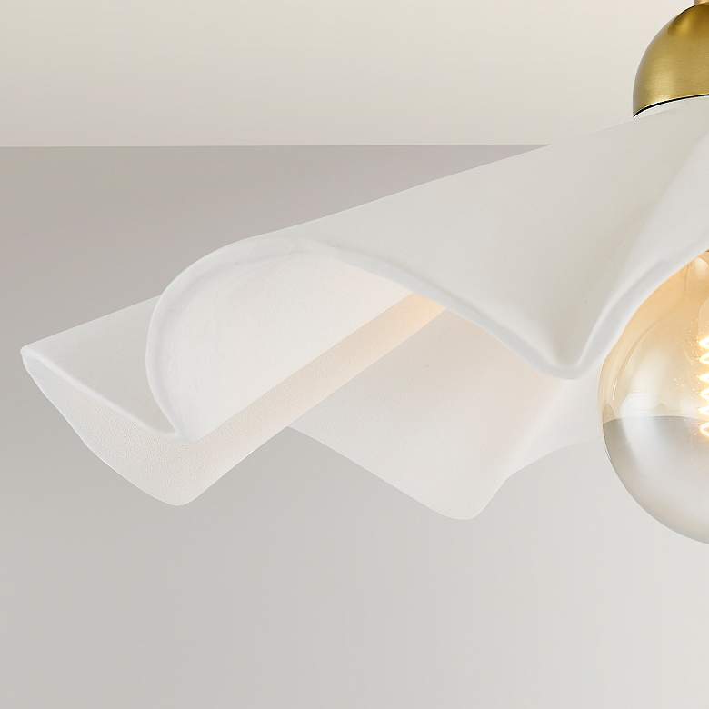 Image 4 Maisie 16" Wide Aged Brass and White Ceramic Pendant Light more views