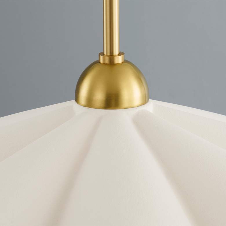 Image 5 Maisie 16" Wide Aged Brass and White Ceramic Pendant Light more views