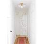 7_Maisie 16" Wide Aged Brass and White Ceramic Pendant Light more views