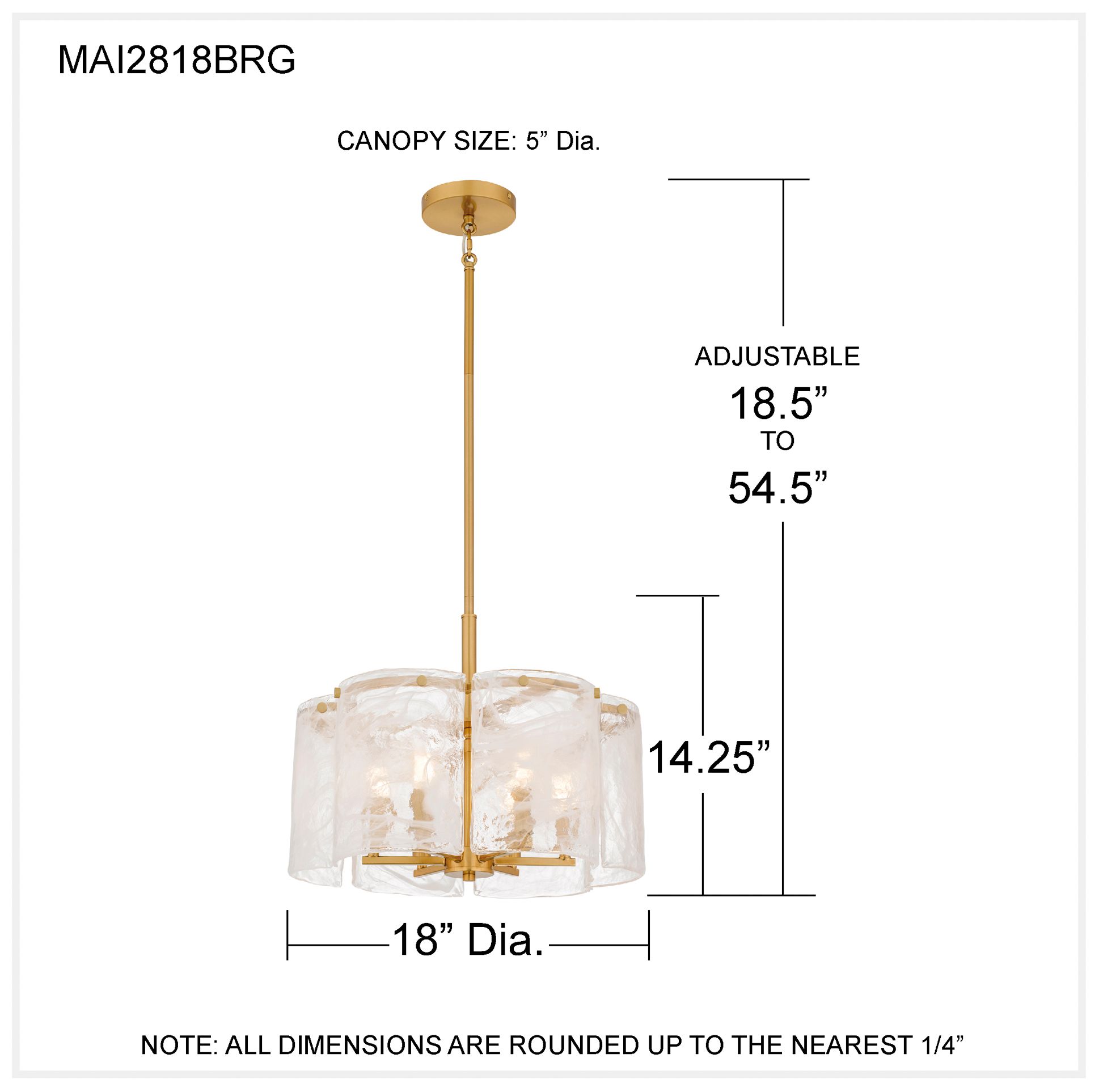 Maisie 6-Light Brushed Gold Pendant Light