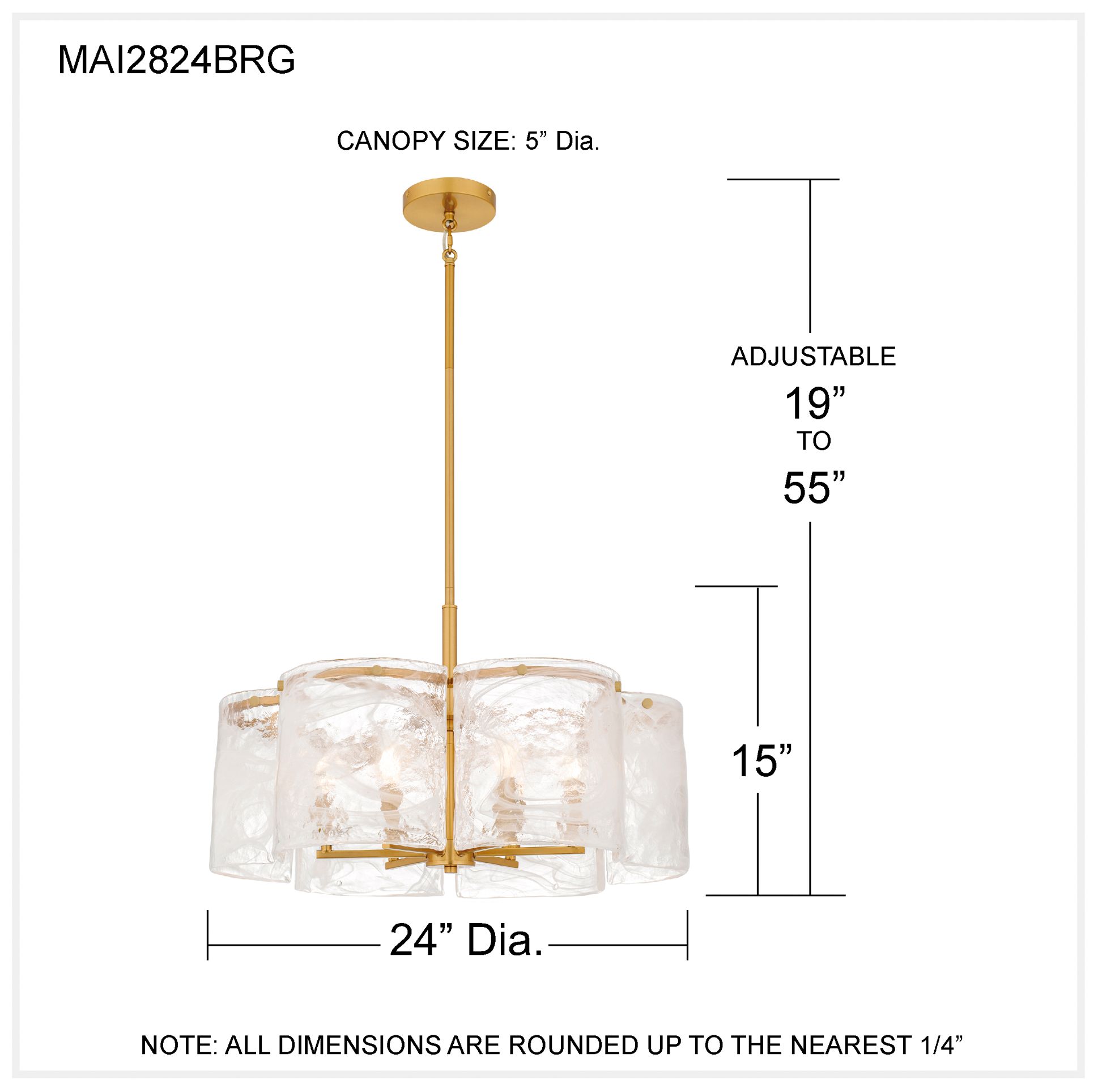 Maisie 6-Light Brushed Gold Pendant Light