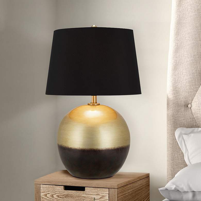 Image 1 Maisie Burnished Brass Sphere LED Table Lamp