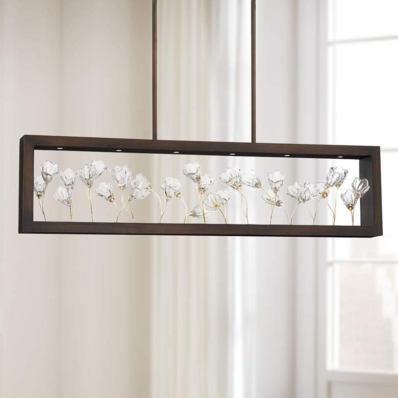 Image 1 Maison Des Fleurs 18 1/4" Wide Bronze 6-Light LED Island Pendant
