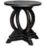 Maiva  24" Wide Weathered Black Wood Round Accent Table
