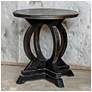 Maiva  24" Wide Weathered Black Wood Round Accent Table