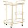 Maizie 30 3/4" Wide Gold Metal 3-Shelf Rolling Bar Cart