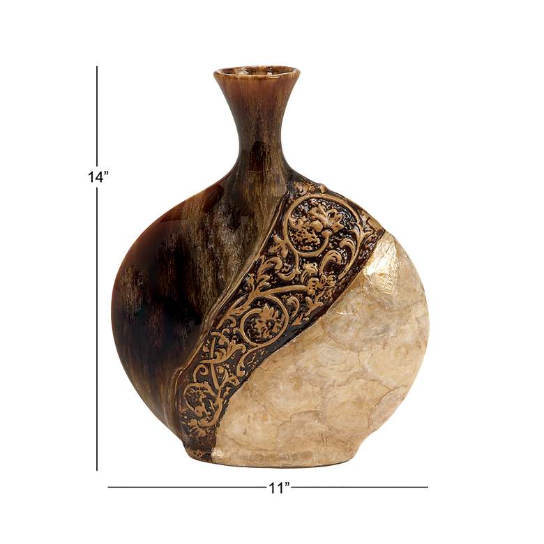 Image 5 Maizie Brown Ceramic 13 3/4" High Decorative Vase more views