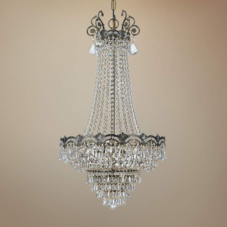 Image 1 Majestic 20 1/2 inch Wide Historic Brass Crystal Chandelier