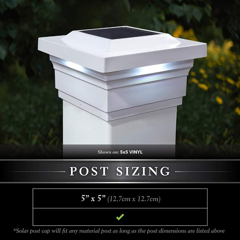 Image 3 Majestic 3 3/4" High White Outdoor Solar LED Post Cap more views