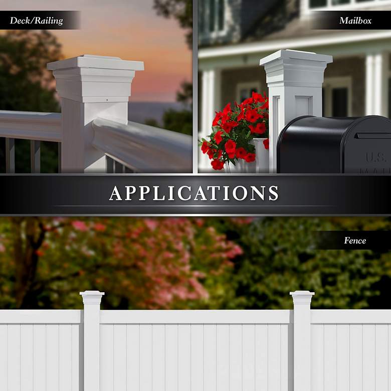 Image 5 Majestic 3 3/4" High White Outdoor Solar LED Post Cap more views