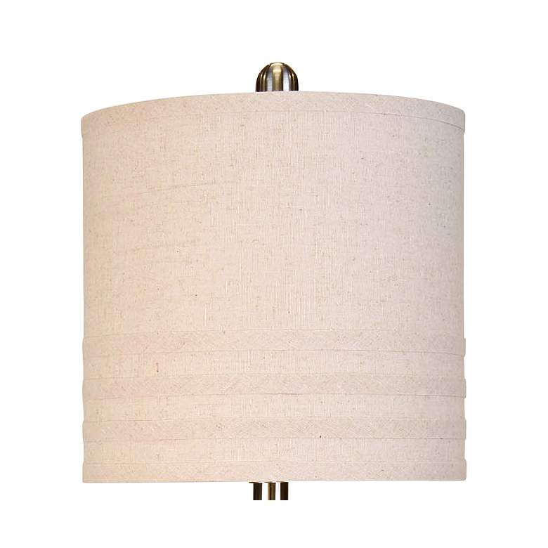 Image 2 Majestic and Brushed Steel Table Lamp w/ White Fabric Shade more views