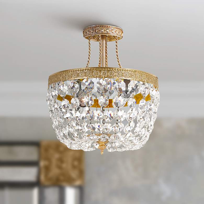 Image 1 Majestic Collection 10 inch Wide Crystal Ceiling Light