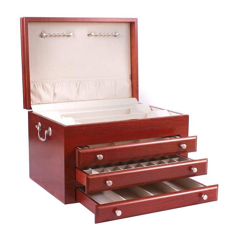 Image 1 Majestic Heritage Cherry 3-Drawer Jewelry Chest