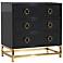 Majesty 31 1/2" Wide Black Gloss and Gold 3-Drawer Chest