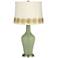 Majolica Green Anya Table Lamp with Flower Applique Trim